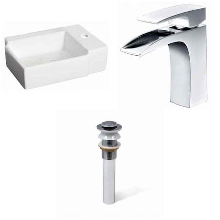American Imaginations 16.25-in. W Above Counter White Vessel Set For 1 Hole Right Faucet AI-34052